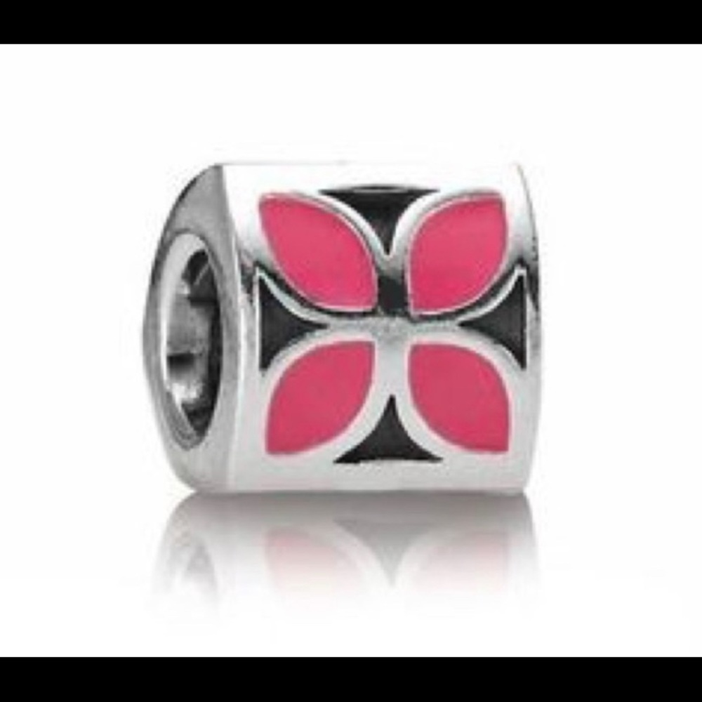 Pandora pink enamel block Charm